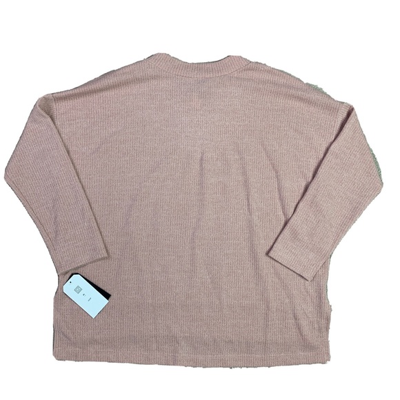Clara Sun Woo Long Sleeve Sweater Size Medium Blush Pink V Neck New NWT- - Picture 2 of 5